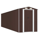 Garden Shed Dark Brown 75.6"x303.9"x87.8" Galvanized Steel