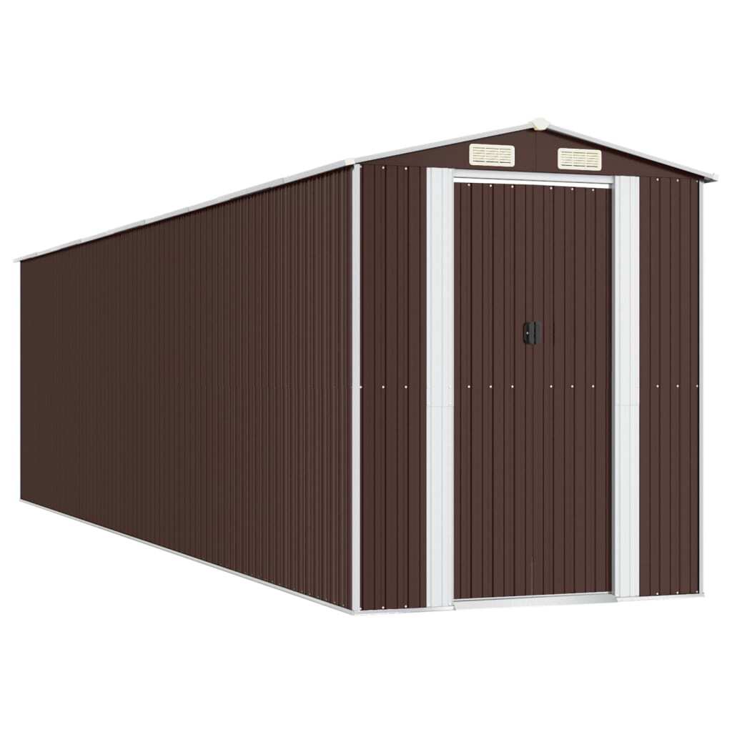 Garden Shed Dark Brown 75.6"x303.9"x87.8" Galvanized Steel