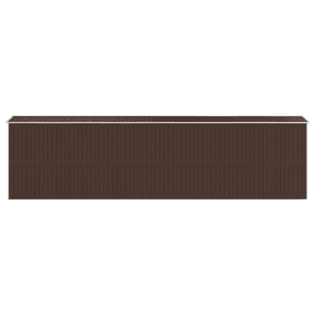 Garden Shed Dark Brown 75.6"x303.9"x87.8" Galvanized Steel