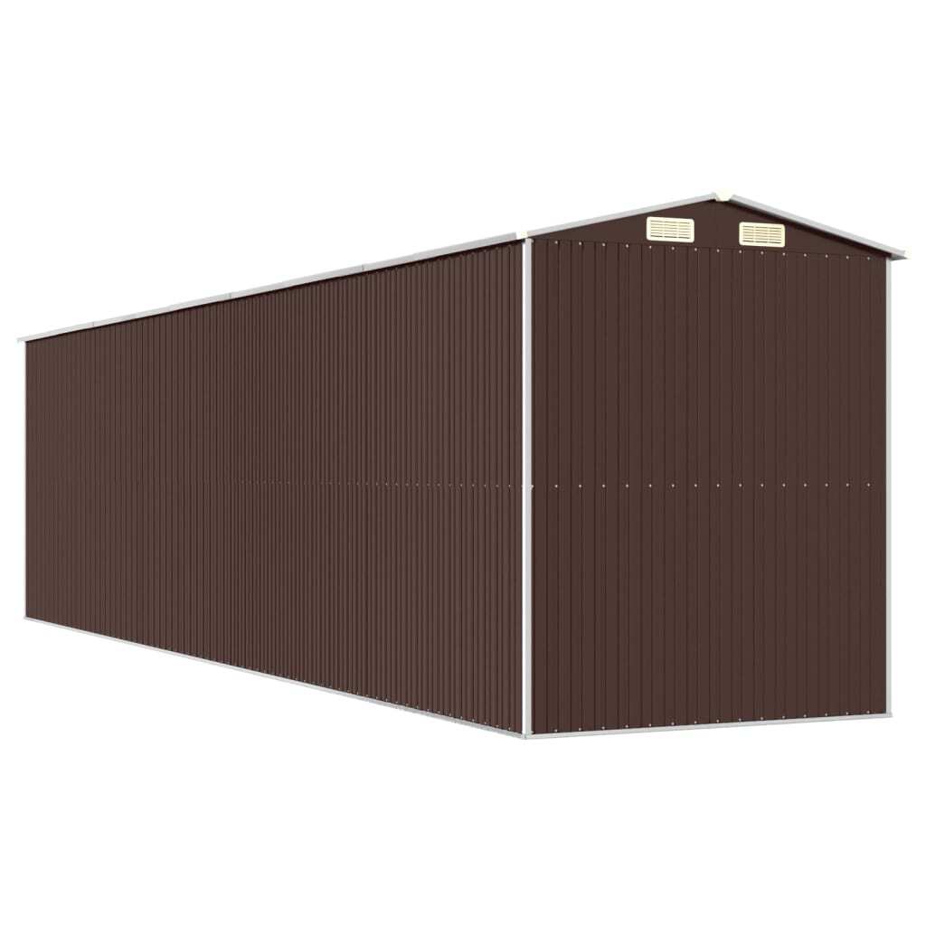 Garden Shed Dark Brown 75.6"x303.9"x87.8" Galvanized Steel