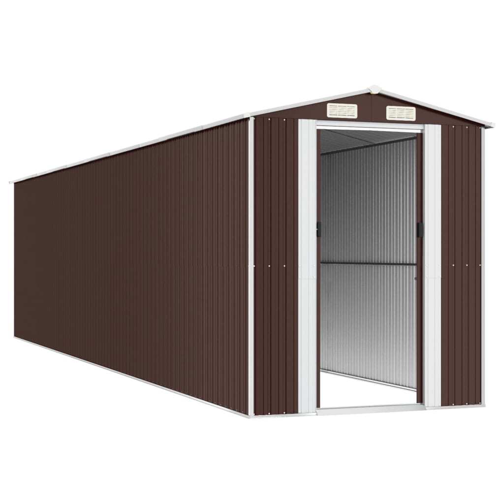 Garden Shed Dark Brown 75.6"x336.6"x87.8" Galvanized Steel