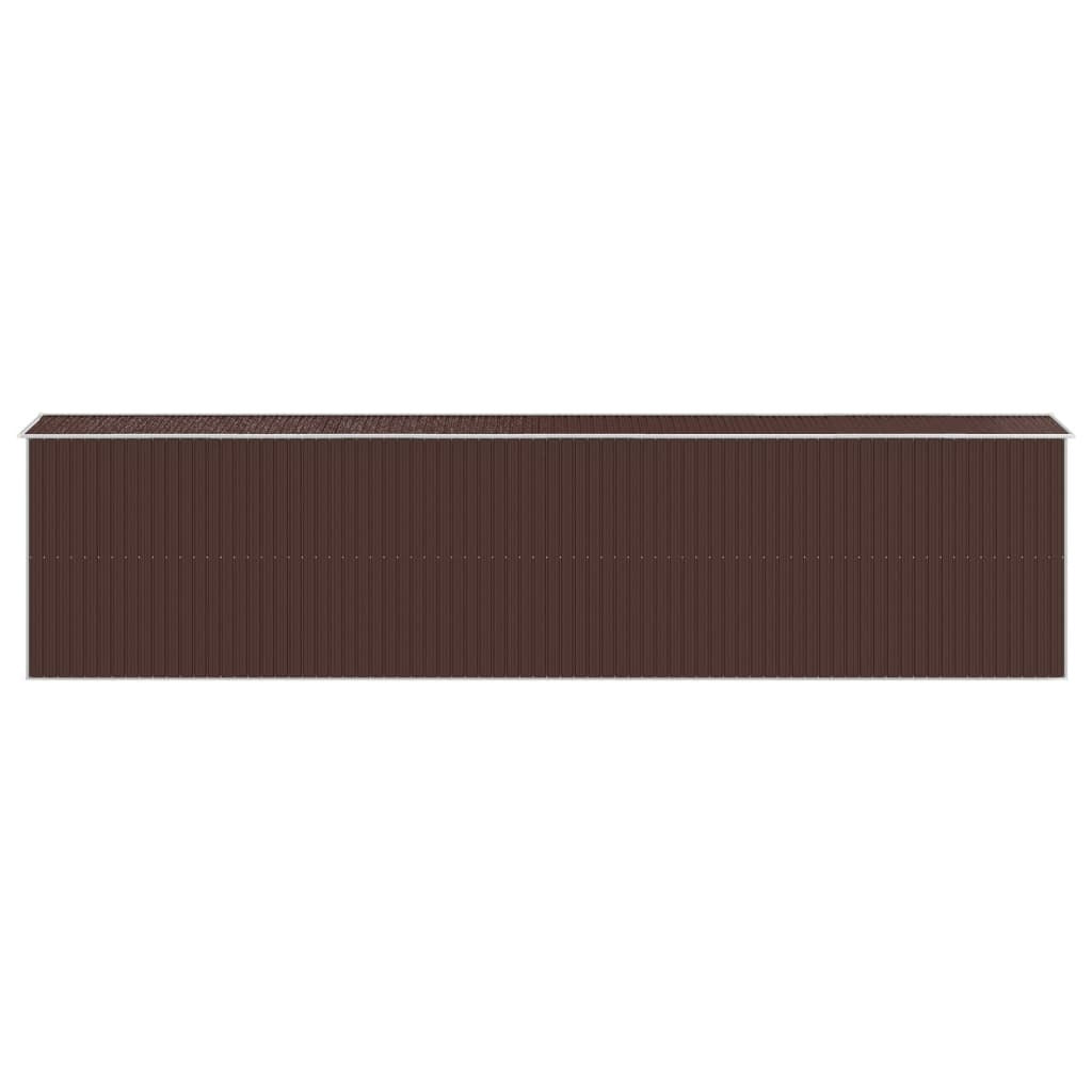 Garden Shed Dark Brown 75.6"x336.6"x87.8" Galvanized Steel