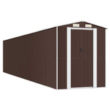 Garden Shed Dark Brown 75.6"x369.3"x87.8" Galvanized Steel
