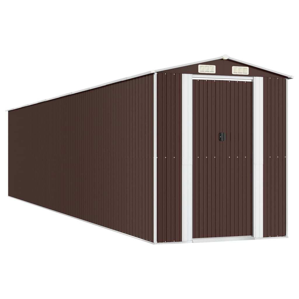 Garden Shed Dark Brown 75.6"x369.3"x87.8" Galvanized Steel