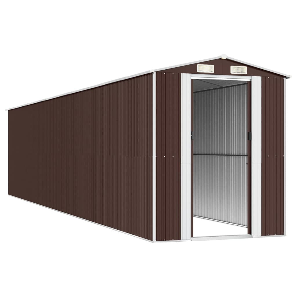 Garden Shed Dark Brown 75.6"x369.3"x87.8" Galvanized Steel