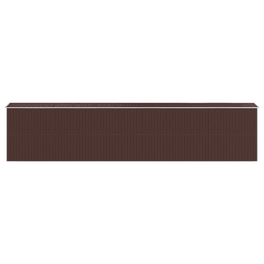 Garden Shed Dark Brown 75.6"x369.3"x87.8" Galvanized Steel