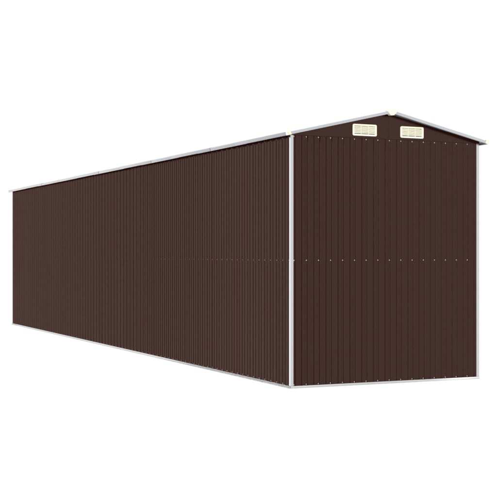 Garden Shed Dark Brown 75.6"x369.3"x87.8" Galvanized Steel