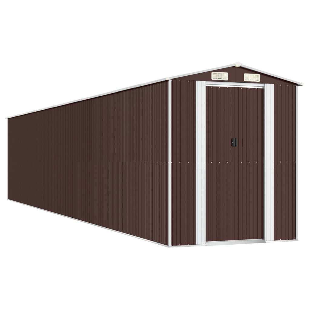 Garden Shed Dark Brown 75.6"x402"x87.8" Galvanized Steel