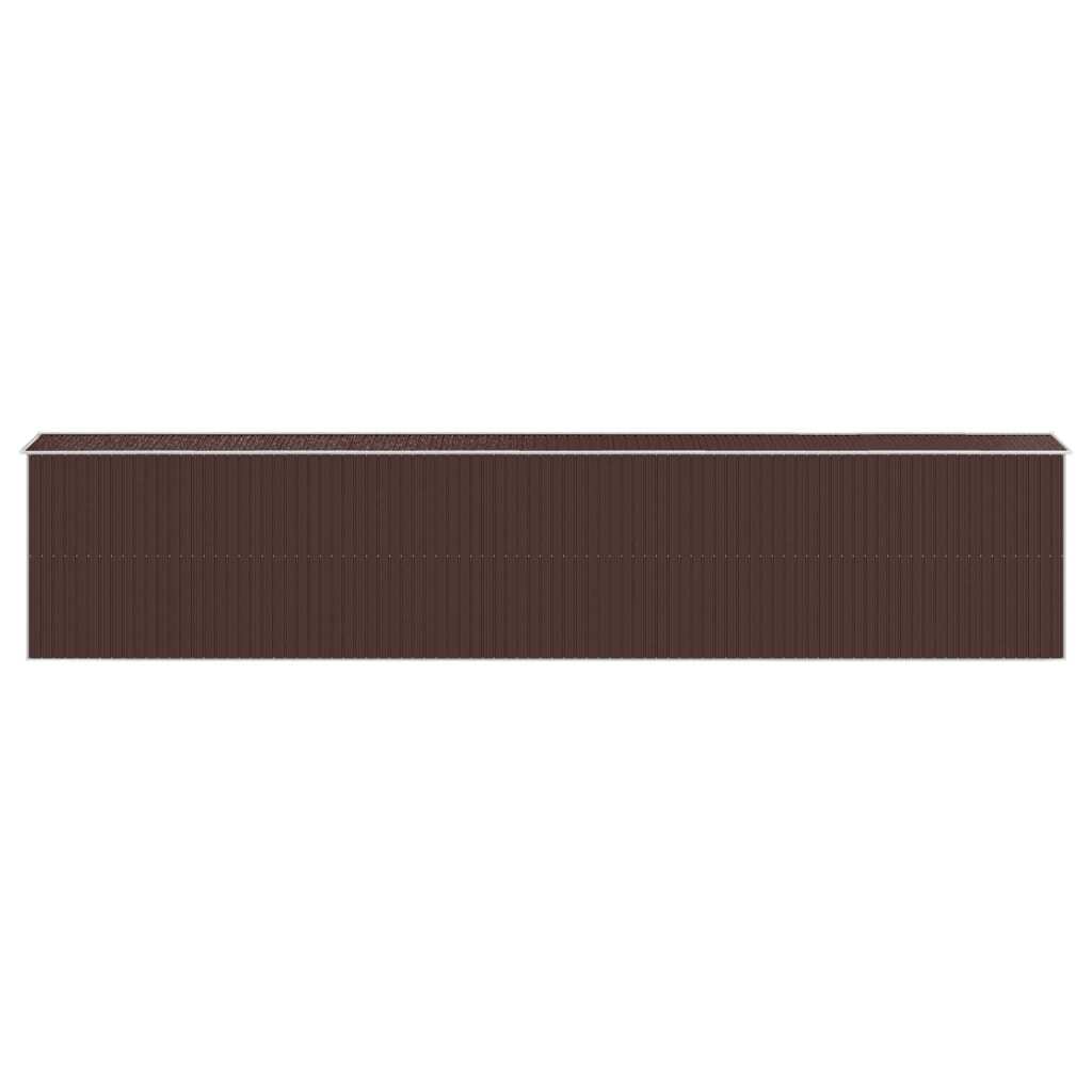 Garden Shed Dark Brown 75.6"x402"x87.8" Galvanized Steel