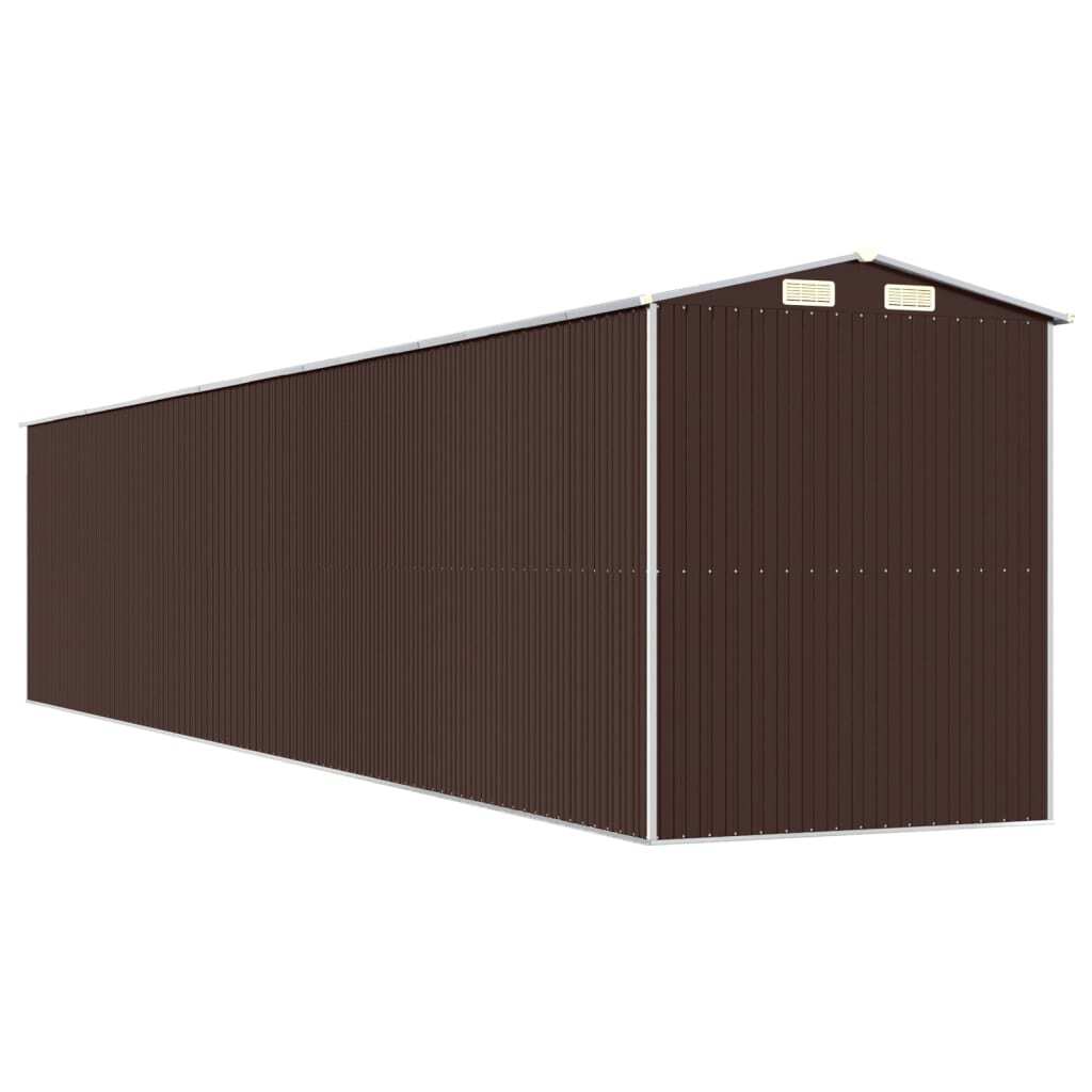Garden Shed Dark Brown 75.6"x402"x87.8" Galvanized Steel