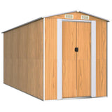 Garden Shed Light Brown 75.6"x173.2"x87.8" Galvanized Steel