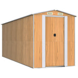 Garden Shed Light Brown 75.6"x205.9"x87.8" Galvanized Steel