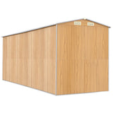 Garden Shed Light Brown 75.6"x205.9"x87.8" Galvanized Steel