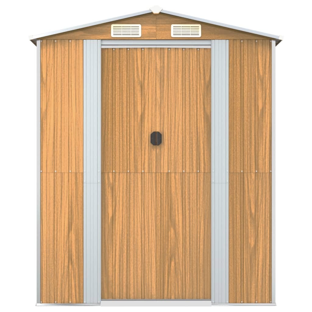 Garden Shed Light Brown 75.6"x238.6"x87.8" Galvanized Steel