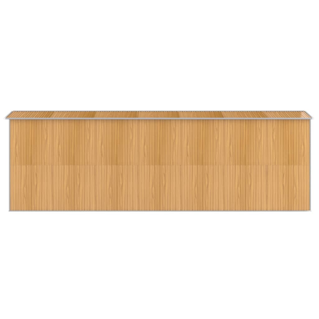 Garden Shed Light Brown 75.6"x238.6"x87.8" Galvanized Steel
