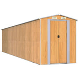 Garden Shed Light Brown 75.6"x336.6"x87.8" Galvanized Steel