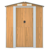 Garden Shed Light Brown 75.6"x336.6"x87.8" Galvanized Steel