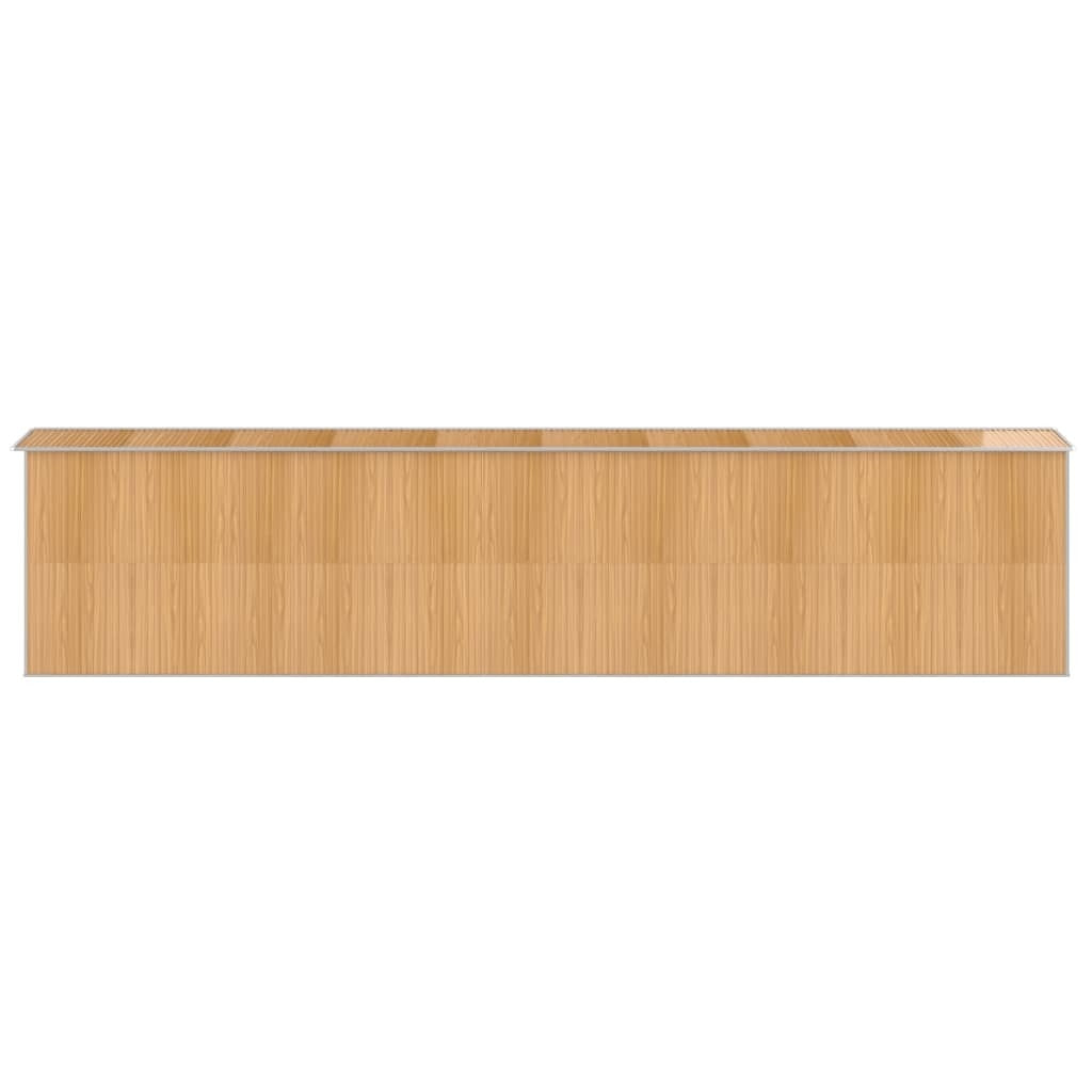 Garden Shed Light Brown 75.6"x336.6"x87.8" Galvanized Steel