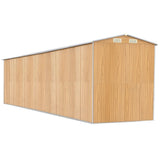 Garden Shed Light Brown 75.6"x336.6"x87.8" Galvanized Steel