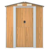 Garden Shed Light Brown 75.6"x369.3"x87.8" Galvanized Steel