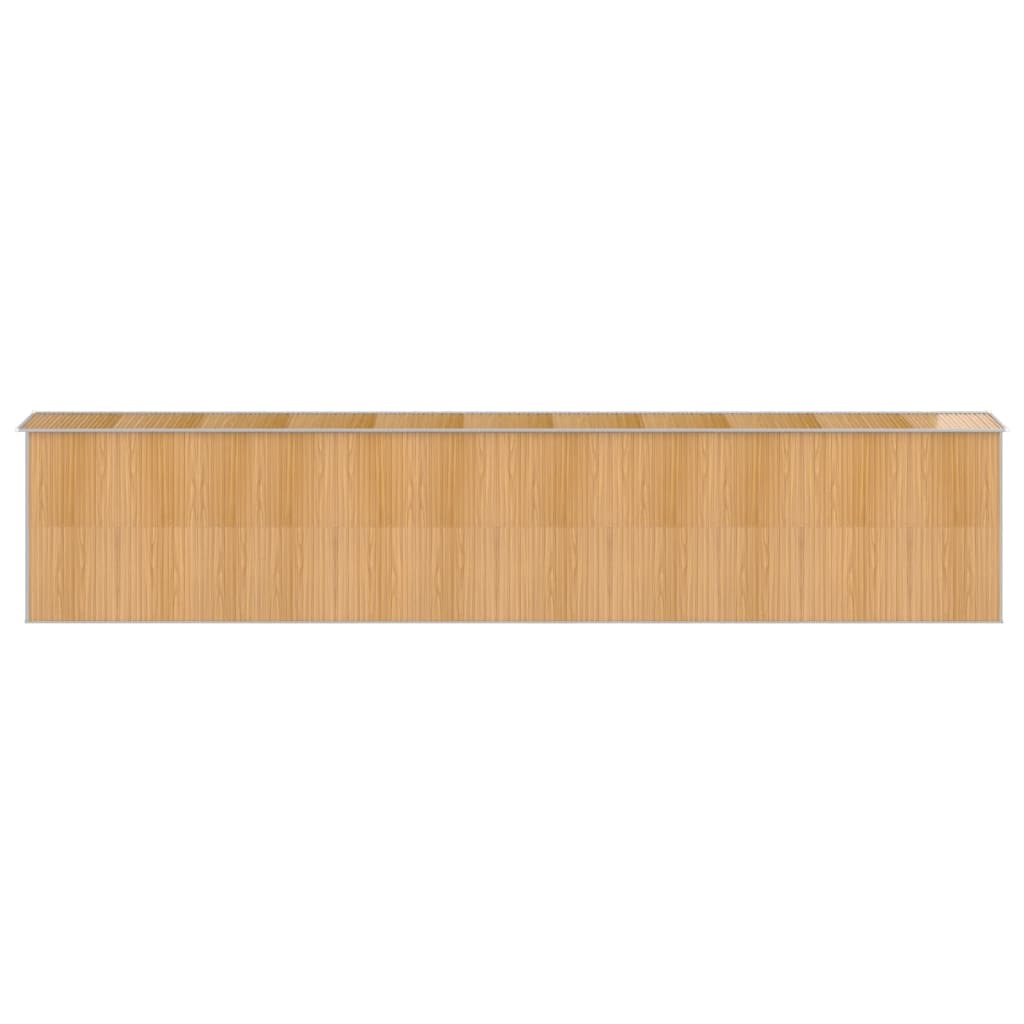 Garden Shed Light Brown 75.6"x369.3"x87.8" Galvanized Steel