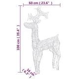 Reindeer Christmas Decorations 3 pcs 23.6"x6.3"x39.4" Acrylic