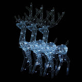 Acrylic Reindeer Christmas Decorations 3 pcs 47.2" Cold White