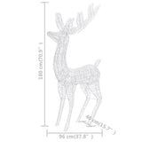 XXL Acrylic Christmas Reindeers 250 LED 2 pcs 70.9" Cold white