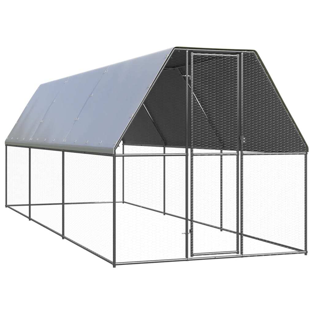 Outdoor Chicken Cage 6.6‘x19.7‘x6.6‘ Galvanized Steel