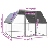 Outdoor Chicken Cage 9.8‘x13.1‘x6.6‘ Galvanized Steel