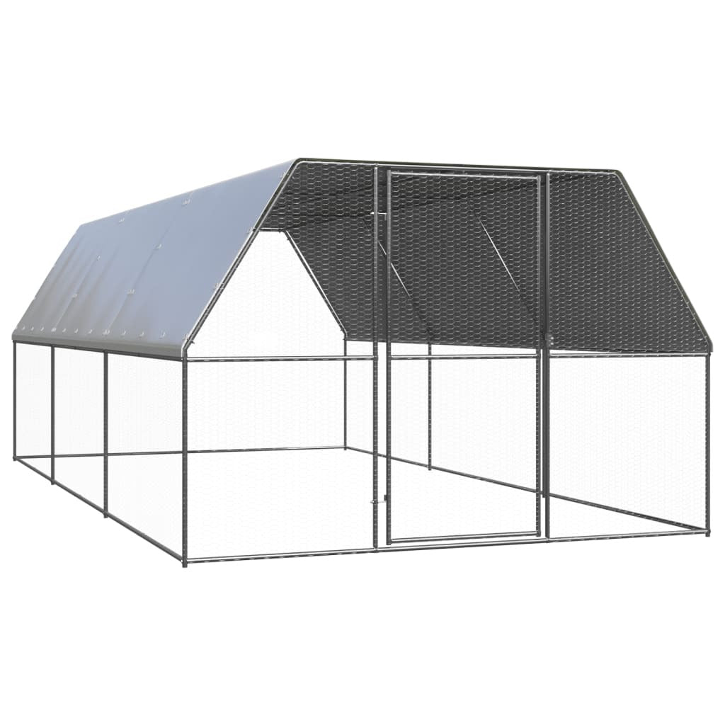 Outdoor Chicken Cage 9.8‘x19.7‘x6.6‘ Galvanized Steel