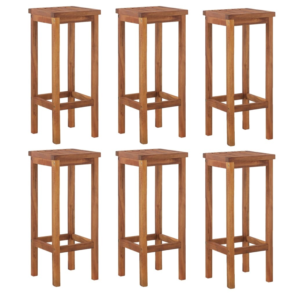 7 Piece Patio Bar Set Solid Wood Acacia