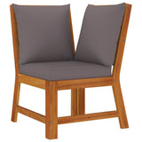 4 Piece Patio Dining Set with Cushions Solid Wood Acacia
