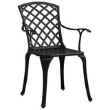 3 Piece Bistro Set Cast Aluminum Black