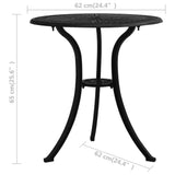 3 Piece Bistro Set Cast Aluminum Black