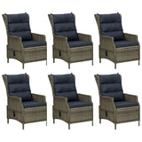 7 Piece Patio Dining Set Brown Poly Rattan