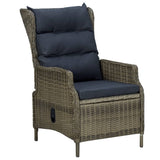 7 Piece Patio Dining Set Brown Poly Rattan