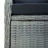5 Piece Patio Dining Set Light Gray Poly Rattan
