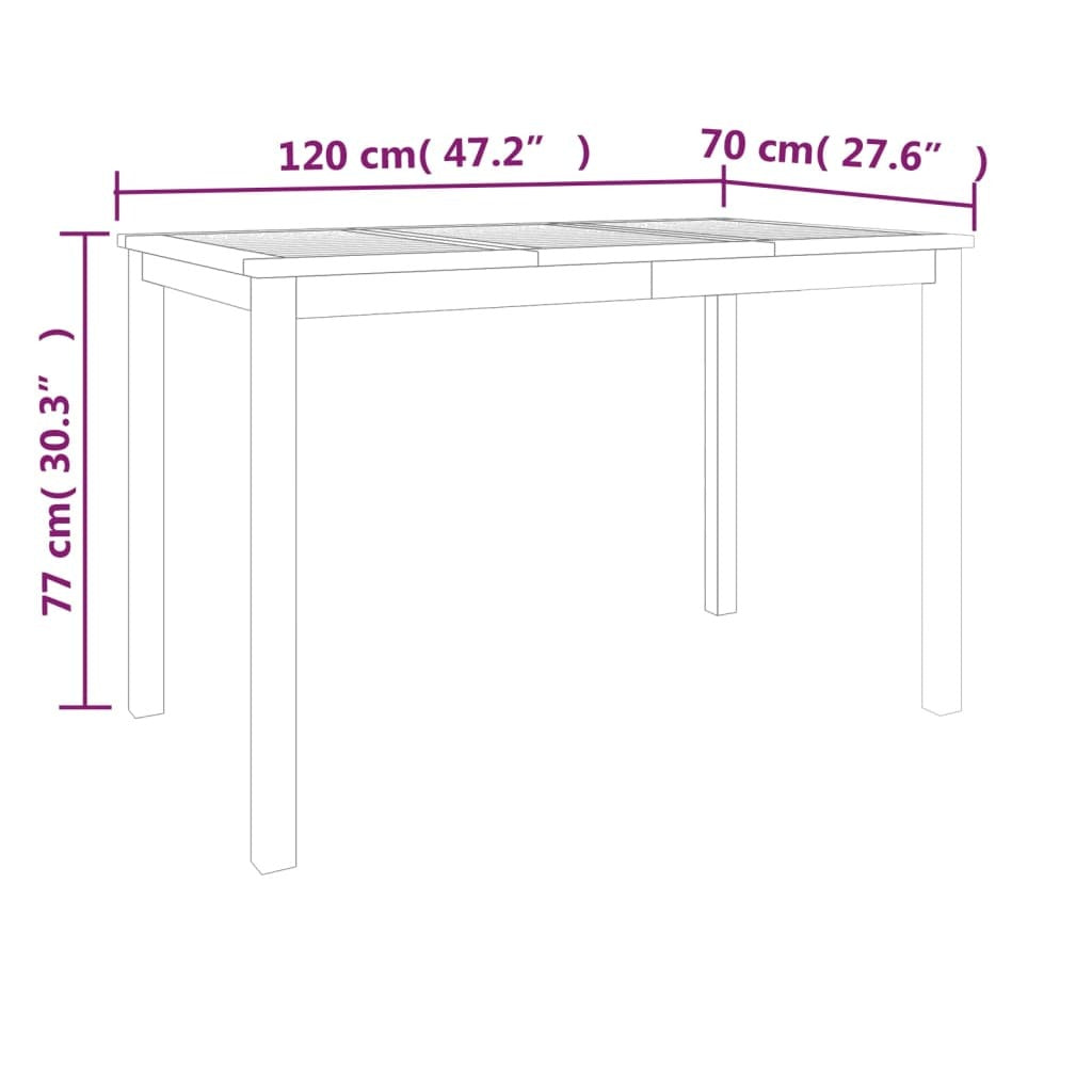 5 Piece Patio Dining Set Solid Wood Teak