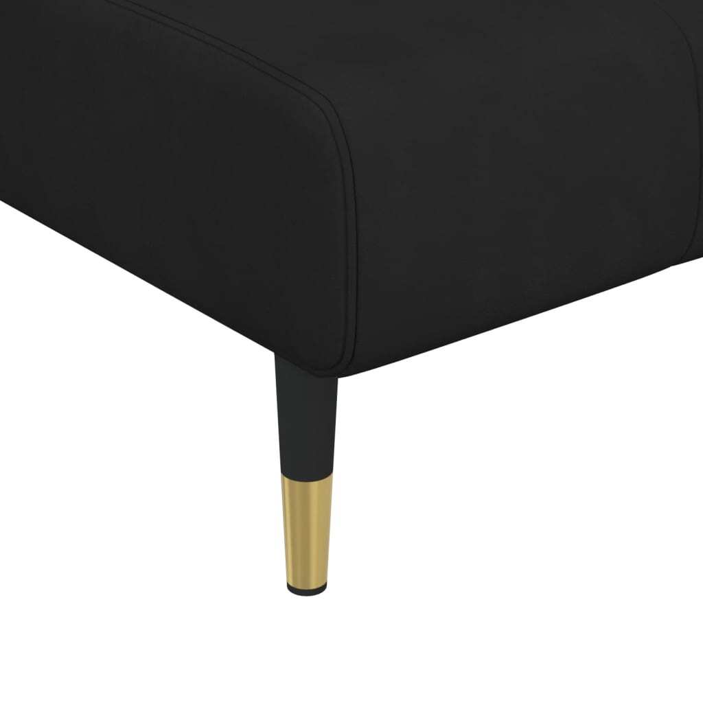 L-shaped Sofa Bed Black 108.3"x55.1"x27.6" Velvet