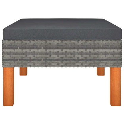 3 Piece Patio Lounge Set Poly Rattan and Solid Eucalyptus Wood