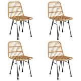 5 Piece Patio Dining Set Poly Rattan