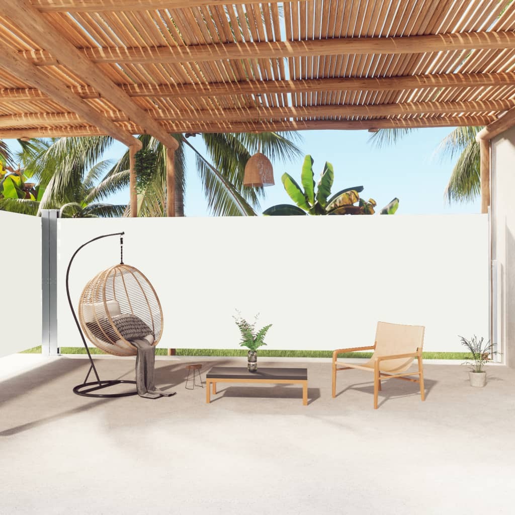 Retractable Side Awning Cream 78.7"x393.7