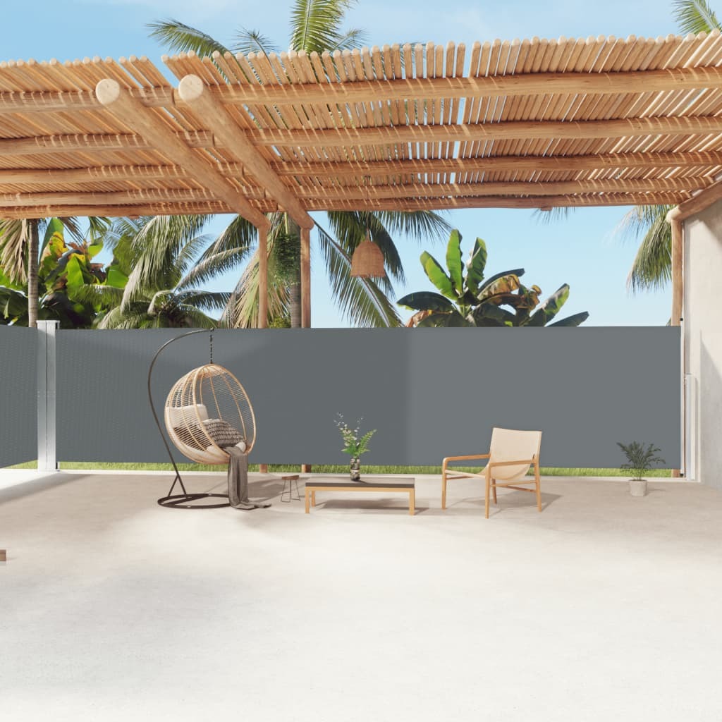 Retractable Side Awning Anthracite 70.9"x472.4