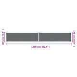 Retractable Side Awning Anthracite 70.9"x472.4