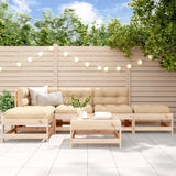 6 Piece Patio Lounge Set with Cushions Solid Wood