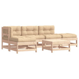 6 Piece Patio Lounge Set with Cushions Solid Wood