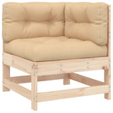 6 Piece Patio Lounge Set with Cushions Solid Wood