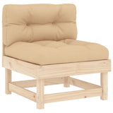 7 Piece Patio Lounge Set with Cushions Solid Wood