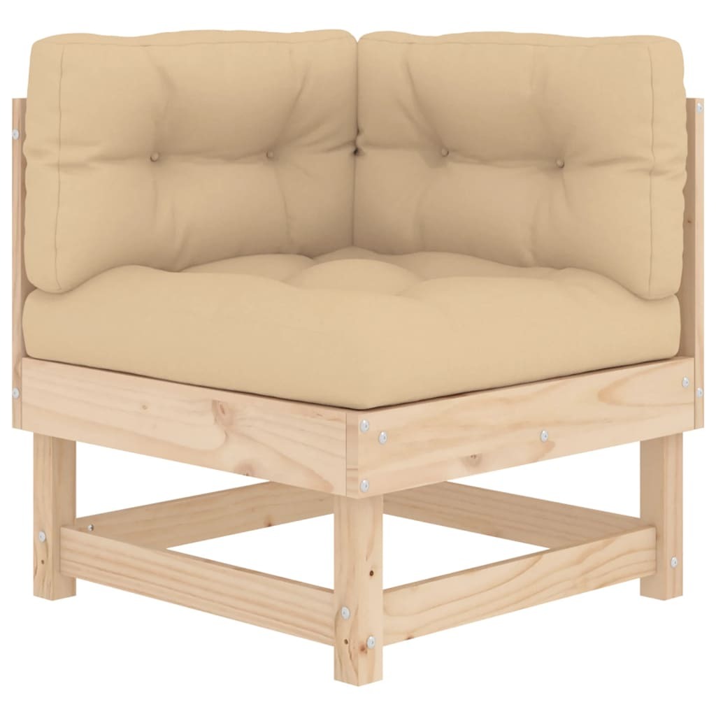 7 Piece Patio Lounge Set with Cushions Solid Wood